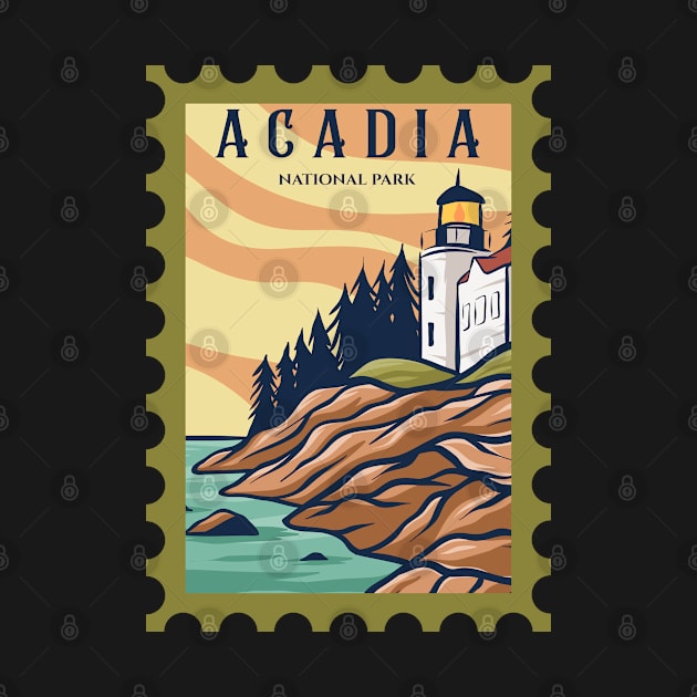 Acadia National Park Stamp by CardboardCotton