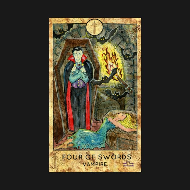 Four Of Swords. Major Arcana Tarot Card. by Mystic Arts