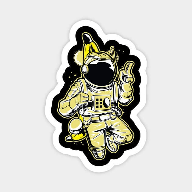 Astronaut Banana Lover Magnet by The WYLD Tribe