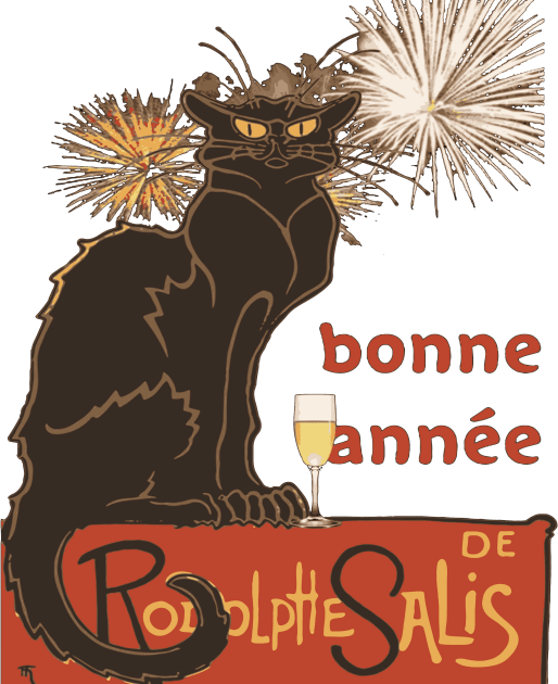 Bonne Annee Happy New Year Le Chat Noir Kids T-Shirt by taiche