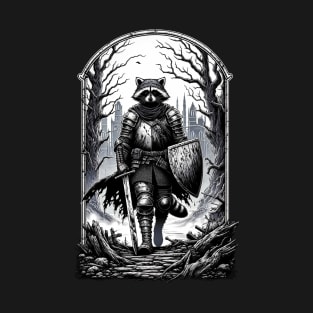 Medieval Raccoon Warrior T-Shirt