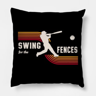 Swing For The Fences Retro Baseball Fun Pillow