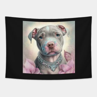 Pearly Pit Bull Puppy Tapestry