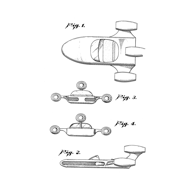 Ariel Toy Vintage Patent Hand Drawing by TheYoungDesigns