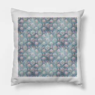 Baby Blue and Baby Pink Rococo No. 4 Pillow