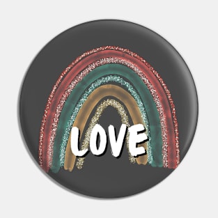 Love glittery rainbow Pin