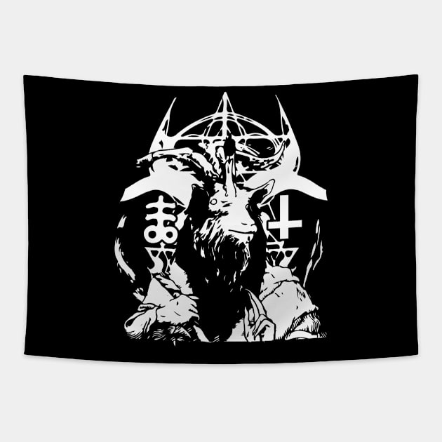 Baphomet Pentagramm Mind's Eye Goat Occult Tapestry by RK Design