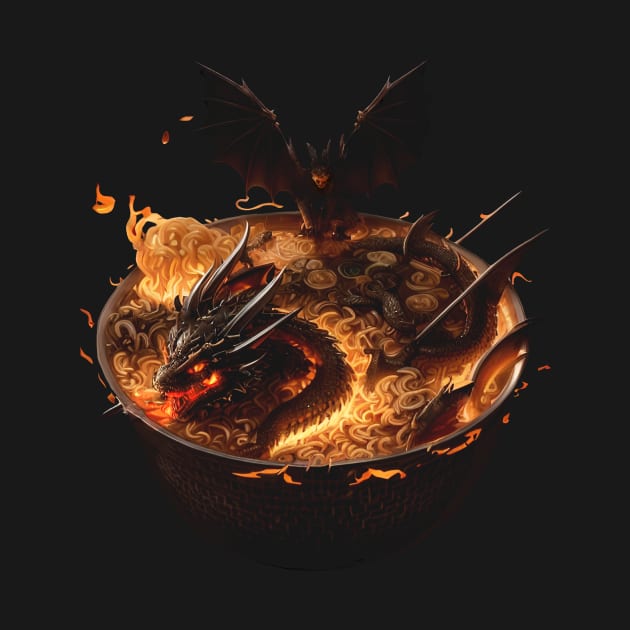 Fantasy Fire Dragon Ramen Noodles by HideTheInsanity