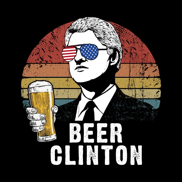 Beer Clinton Vintage USA Flag Gift Beer Lover by cotevalentine