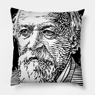 ROBERT BROWNING ink portrait Pillow