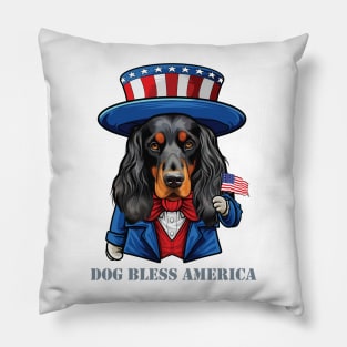 Funny 4th of July Boykin Spaniel Dog Bless America Pillow