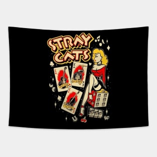 play card cat band rock music Tapestry