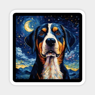 Greater Swiss Mountain Dog Starry Night Magnet