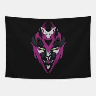 Vector purple robot head Tapestry