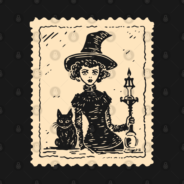 Witch and Black Cat by Daaiana