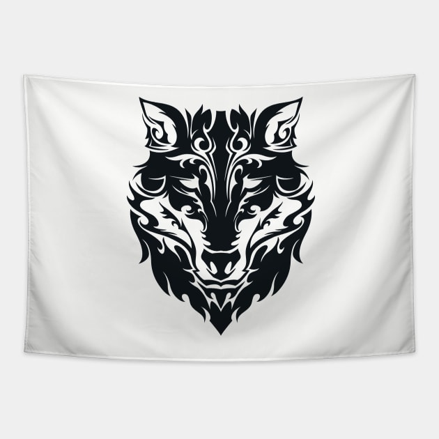 Tribal Wolf Tapestry by TurkeysDesign