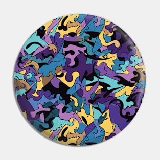 Colorful Abstract Camo Pin