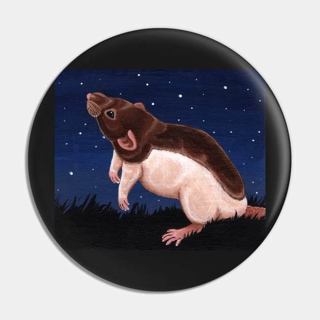 Agouti Hooded Rat Stargazing Pin by WolfySilver