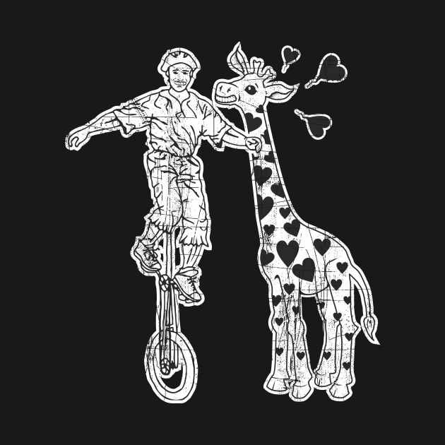 Giraffe  Loves Funny Freaky Giraffe Unicyclist Artist by FancyTeeDesigns