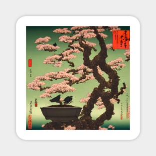 Bonsai Tree Japanese Ukiyo-e Style Magnet