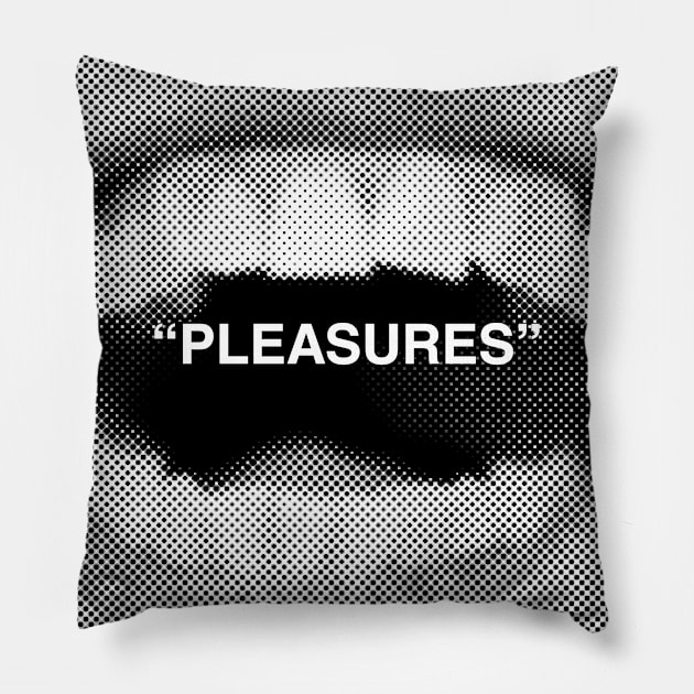 "Pleasures" (B&W) Pillow by fm_artz