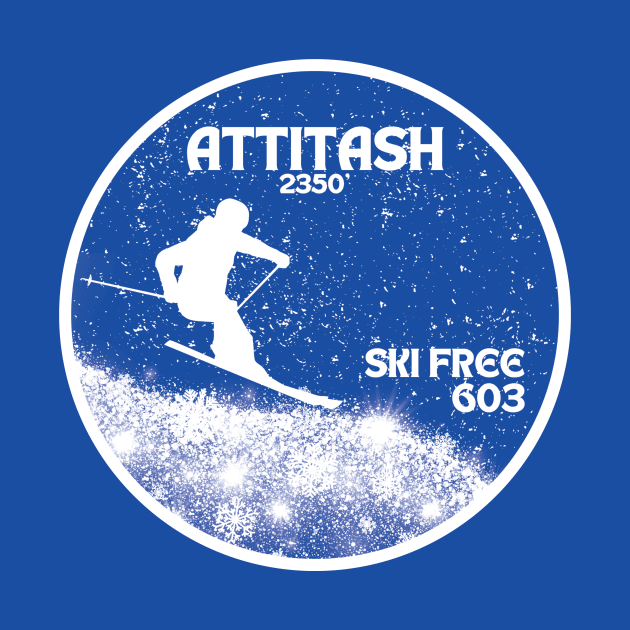 Attitash - Ski Free 603 Downhill Ski Badge by MagpieMoonUSA