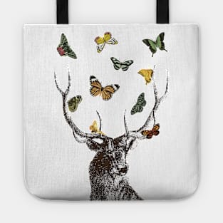 Stag and Butterflies Tote