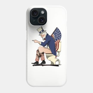 Uncle Sam on the Toilet Phone Case