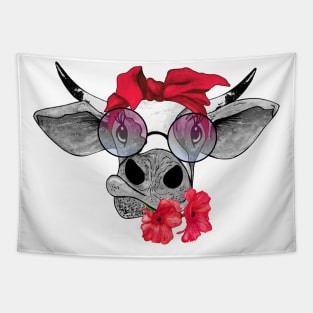 Heifer with Flowers Tapestry