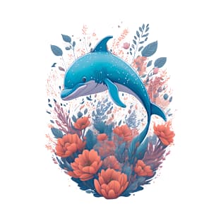 Dolphin with Flowers T-Shirt