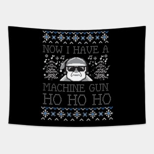 Now I Have A Machine Gun Ho-Ho-Ho Ugly Christmas Sweater Tapestry