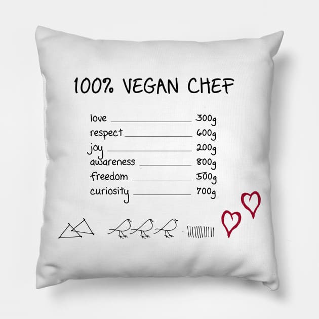 100% Vegan Chef Pillow by teeco