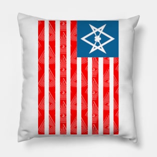 Stars And Stripes - All-Seeing Eye - Unicursal Hexagram. Pillow