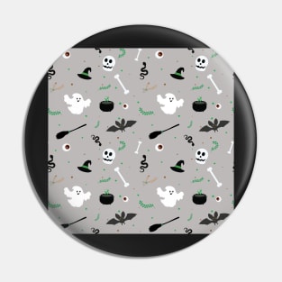 Gray Halloween Pattern Pin