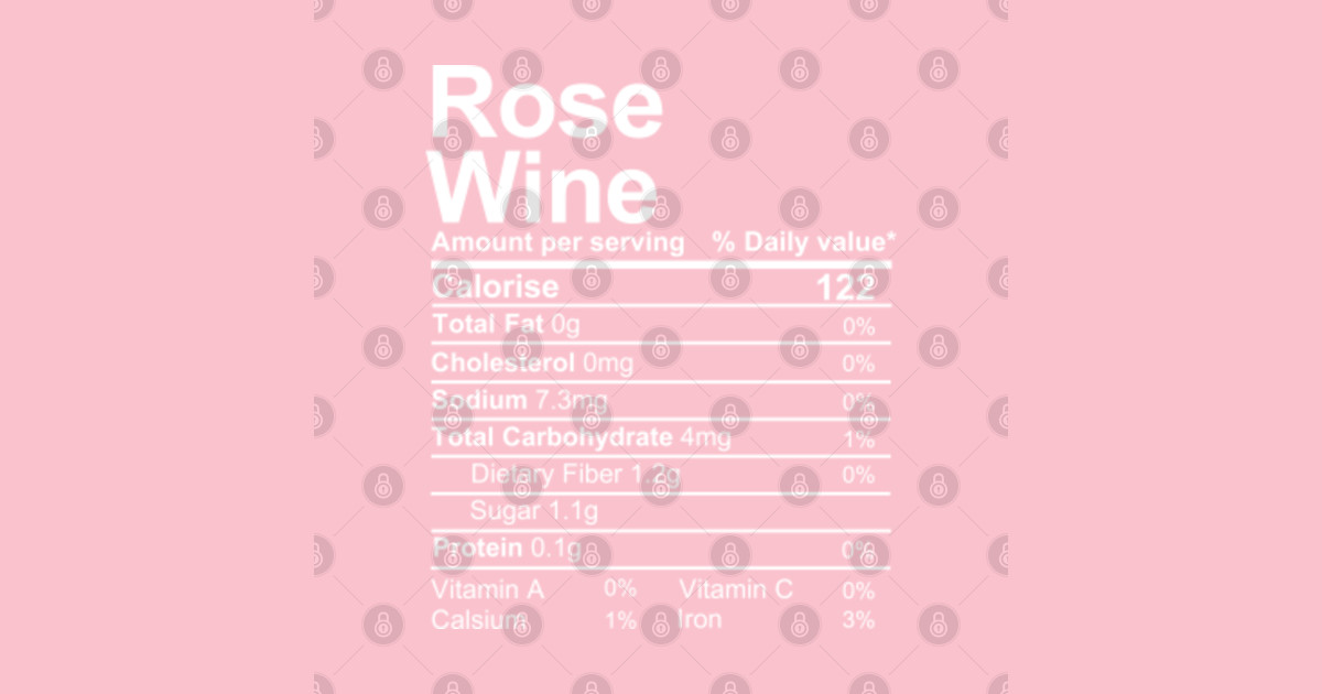 rose wine Nutrition Facts Nutrition Facts Baseball TShirt TeePublic