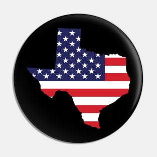 Texas State Shaped Flag Background Pin