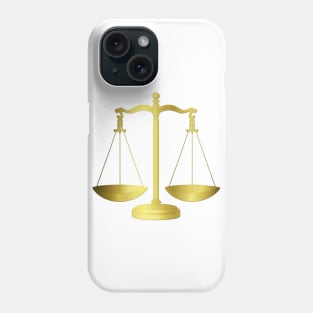 Gold Scales of Justice on White Keeping Law and Order Phone Case