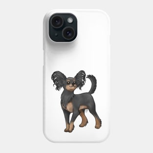 Dog - Russian Toy - Long Hair Black and Tan Phone Case