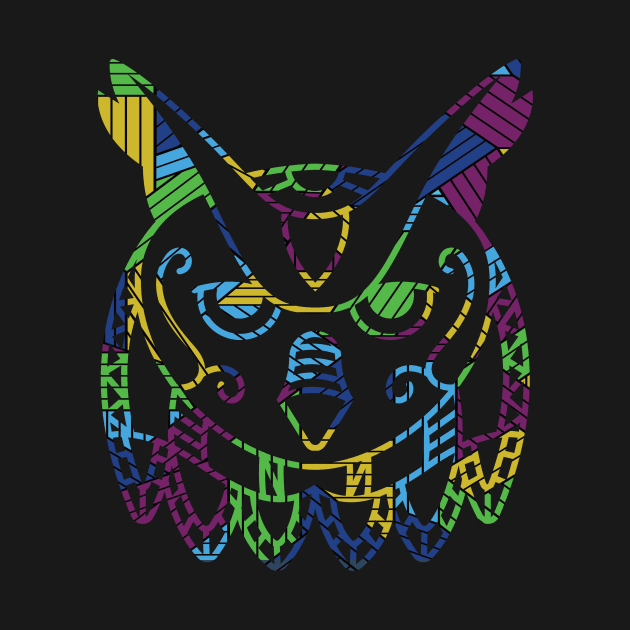 Funny owl colorful t-shirt by thefriendlyone