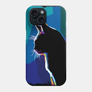 Black Cat Wpap Art Phone Case