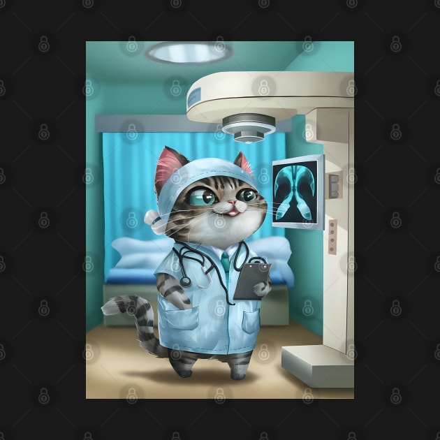 Cute radiologist cat by Spaceboyishere