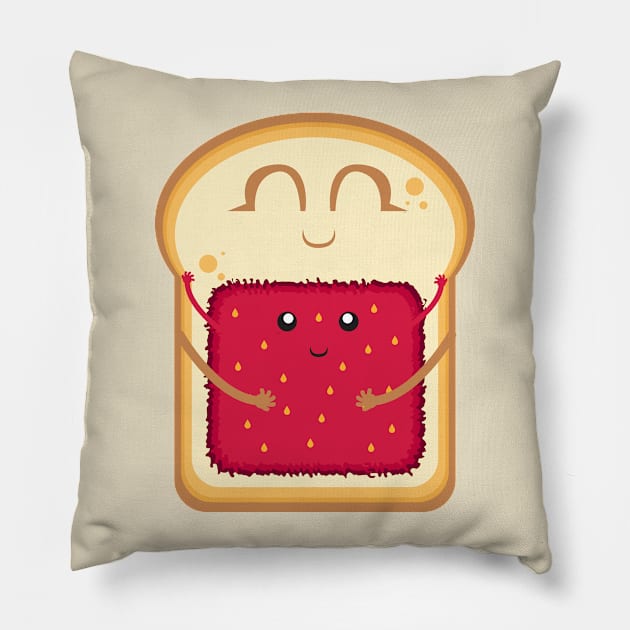 Breakfast Strawberry toast Pillow by Alessandro Aru