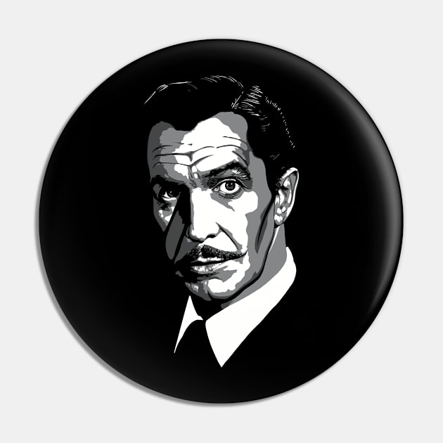 Vincent Price greyscale Pin by @johnnehill