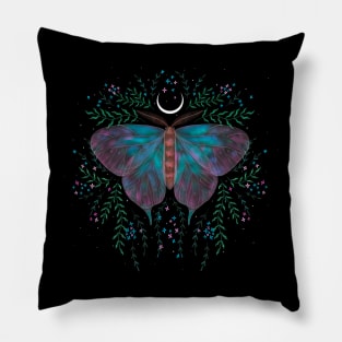 Illustration night butterfly Pillow