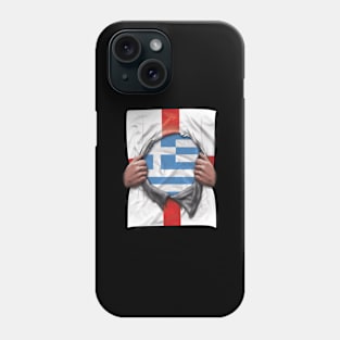 Greece Flag English Flag Ripped - Gift for Greek From Greece Phone Case