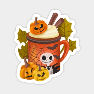 Spooky Halloween Pumpkin Drink Magnet