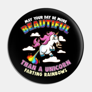 Beautiful Unicorn Farting Rainbows Pin