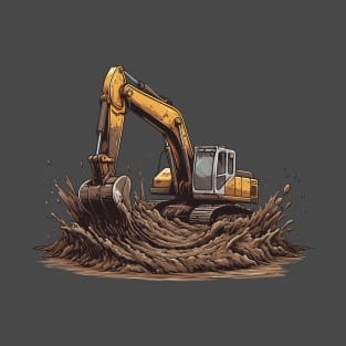 Excavator Digging in Mud T-Shirt