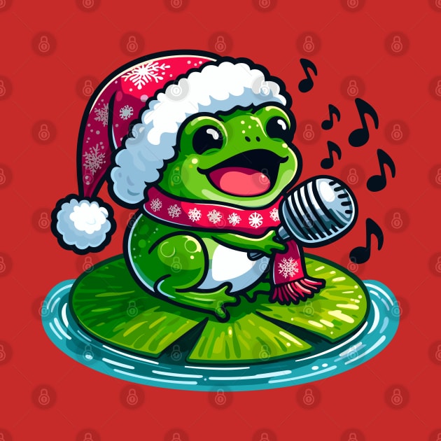 Christmas Carol Frog by PrintSoulDesigns