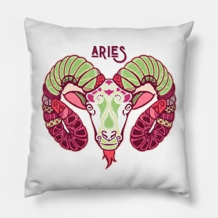 Vibrant Zodiac Aries Pillow